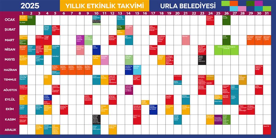 2025 YILI ETKINLIK TAKVİMİ