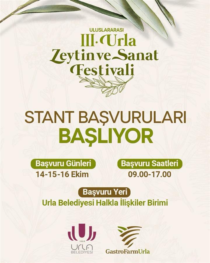 3. Uluslararası Urla Zeytin ve Sanat Festivali için stant başvuruları başlıyor!