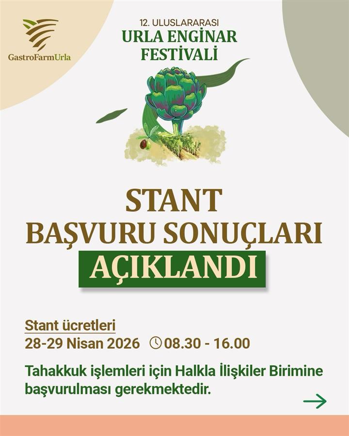 2. Uluslararası Urla Enginar Festivali Stant Sonuçları Açıklanmıştır